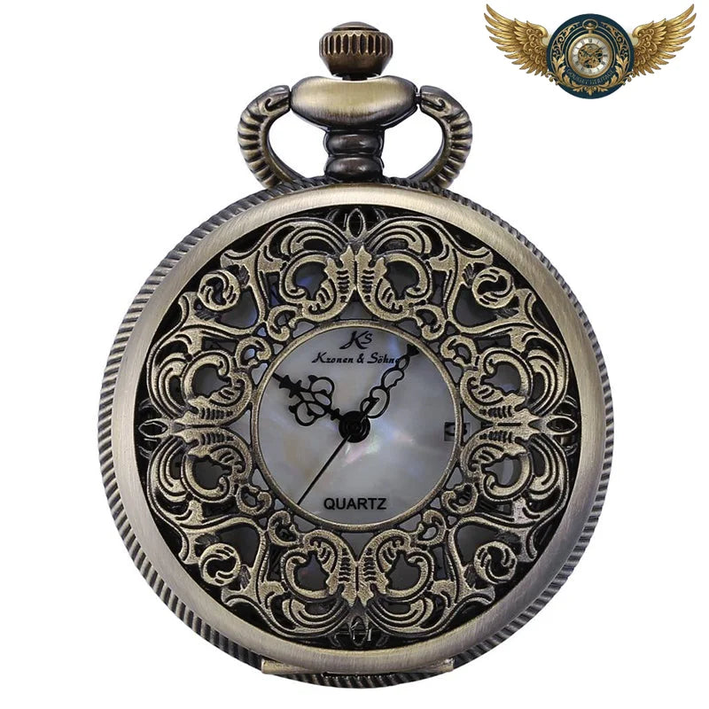 Montre Gousset Victorienne - Quartz Précision & Motif Floral