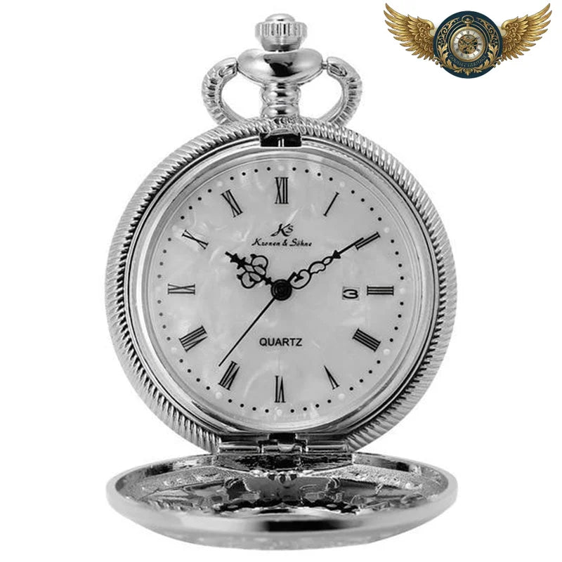 Montre Gousset Victorienne - Quartz Précision & Motif Floral - Argent - Gousset-heritage