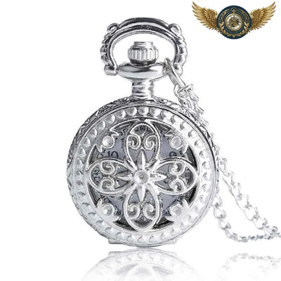 Acheter Montre Pendentif Médaillon Fleurie Argentée - Mouvement Quartz - Gousset-heritage