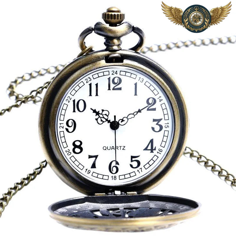 Montre de Poche L'Arcadia - Boîtier Chasseur Floral Bronze Antique - Vue 3 - Gousset-heritage