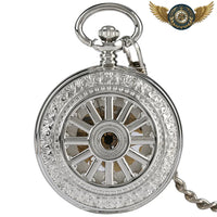 Montre de Poche Squelette Or Gravé Demi-Chasseur | Mécanique - Gousset-heritage