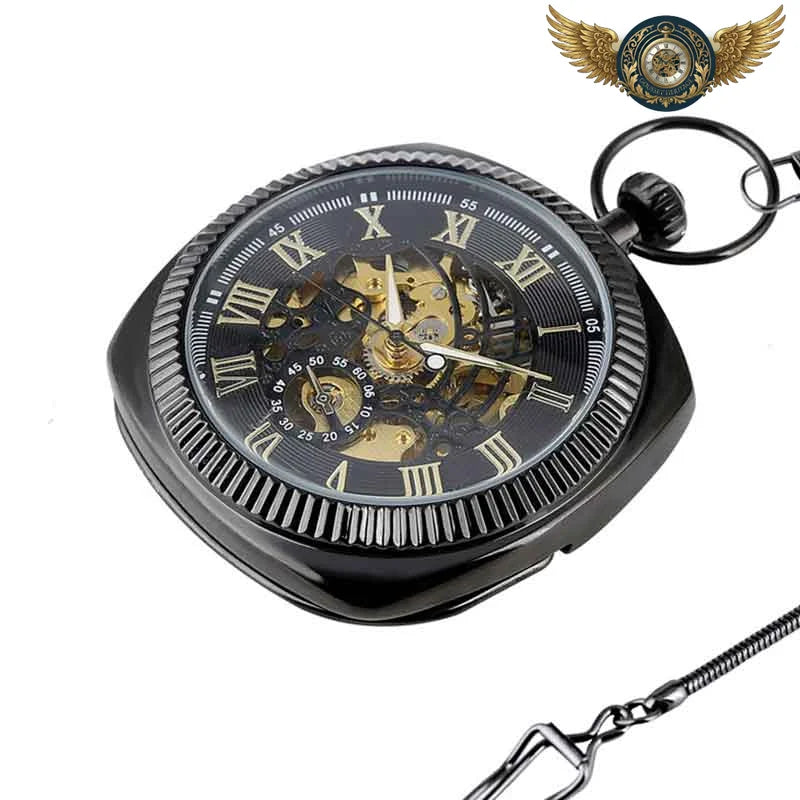 Néo-Dandy - Montre Gousset Mécanique Squelette Noir 43mm