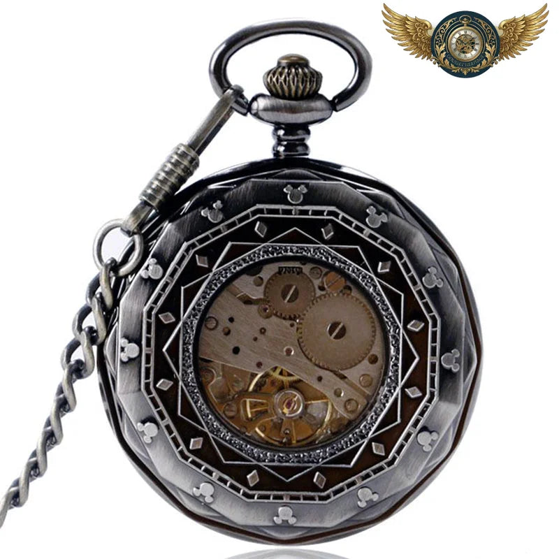 Néo-Dandy | Montre Gousset Mécanique Facetée Canon de Fusil - Vue 2 - Gousset-heritage