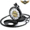 Néo-Victorienne - Montre Gousset Squelette Gravée Noire - Vue 1 - Gousset-heritage