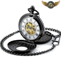 Néo-Victorienne - Montre Gousset Squelette Gravée Noire - Gousset-heritage