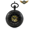 Néo-Victorienne - Montre Gousset Squelette Gravée Noire - Vue 3 - Gousset-heritage