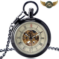 Nighthawk - Montre de Poche Automatique Squelette Noire - Gousset-heritage