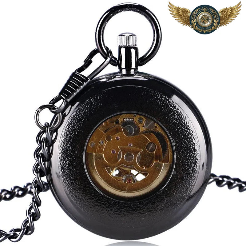 Nighthawk - Montre de Poche Automatique Squelette Noire - Vue 2 - Gousset-heritage