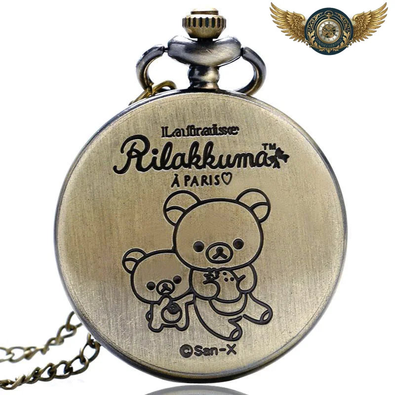 Paris Fantaisie - Pendentif Horloger Demi-Chasseur Bronze - Vue 3 - Gousset-heritage