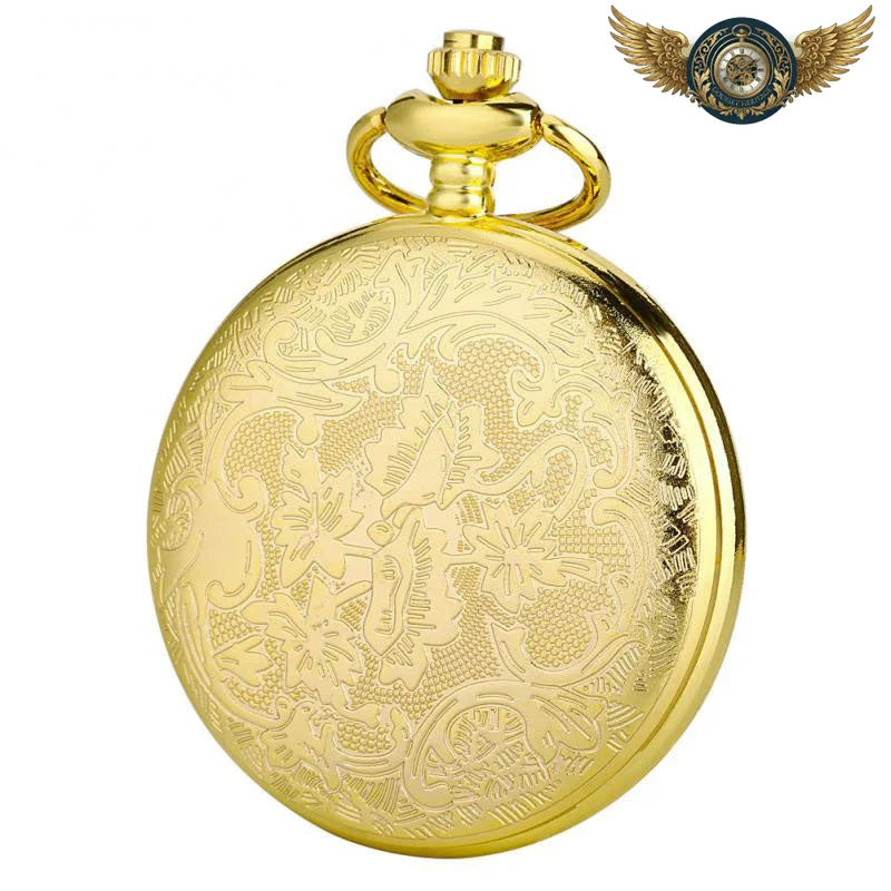Pendentif Montre de Poche Doré Zircon & Émaux | Quartz - Vue 4 - Gousset-heritage