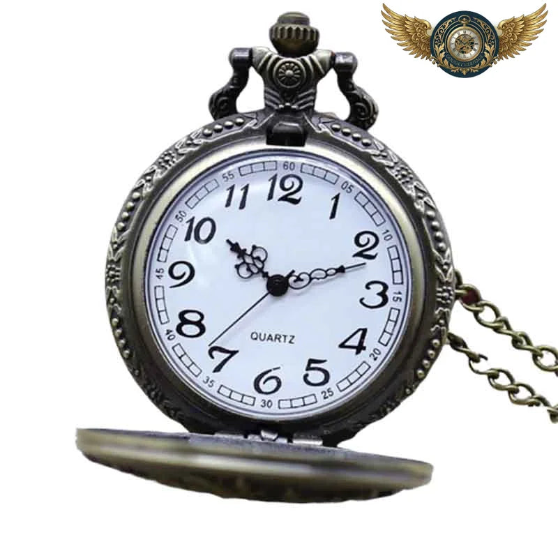 Rose Éternelle - Montre Gousset Pendentif Floral Bronze Antique - Vue 2 - Gousset-heritage