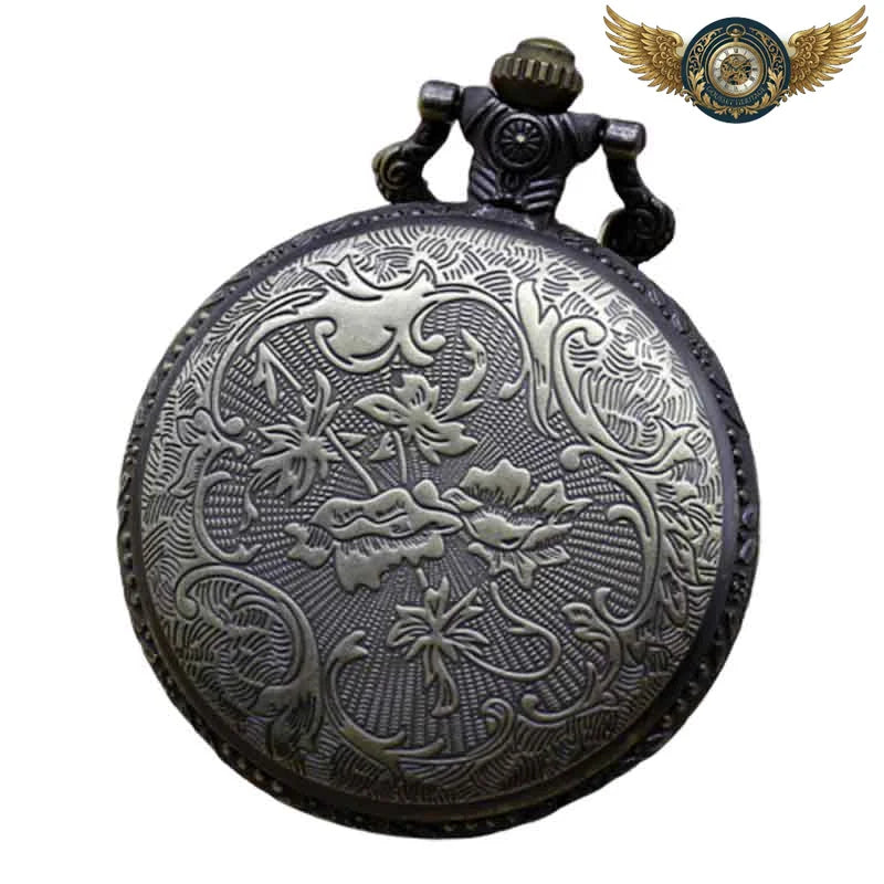 Rose Éternelle - Montre Gousset Pendentif Floral Bronze Antique - Vue 3 - Gousset-heritage