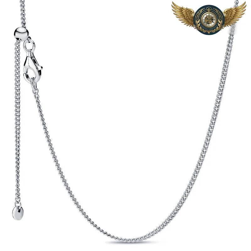 Sautoir Ajustable Héritage Argent 925 | Maille Forçat Fine - Argent - Gousset-heritage