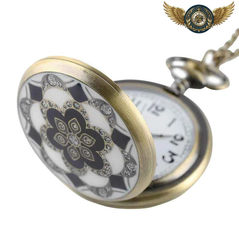 Sautoir Gousset Art Déco – Clapet Laiton Antique & Cristaux