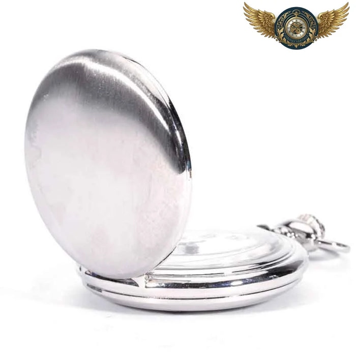 Savonnette Le Dandy - Montre de Poche Quartz Acier Lisse - Vue 1 - Gousset-heritage