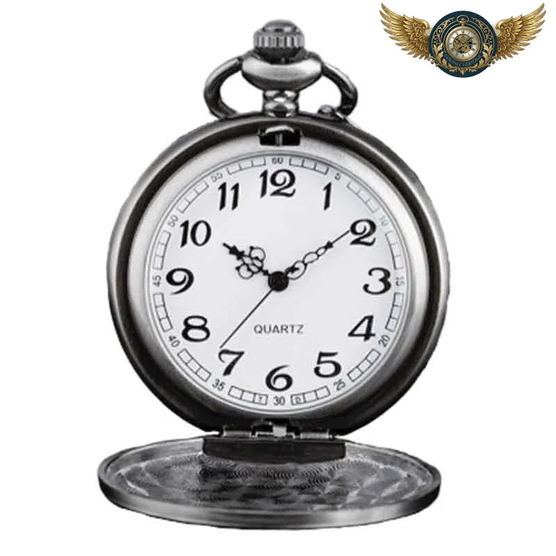 Savonnette Le Dandy - Montre de Poche Quartz Acier Lisse - Vue 4 - Gousset-heritage
