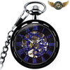Spectre Indigo - Montre Gousset Squelette Mécanique Noire et Bleue - Vue 1 - Gousset-heritage