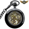 Spectre Indigo - Montre Gousset Squelette Mécanique Noire et Bleue - Vue 2 - Gousset-heritage