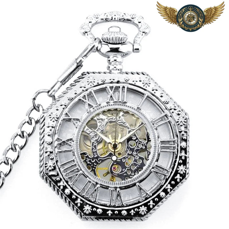 Stratège - Montre Gousset Mécanique Squelette Hexagonal - Argent - Gousset-heritage