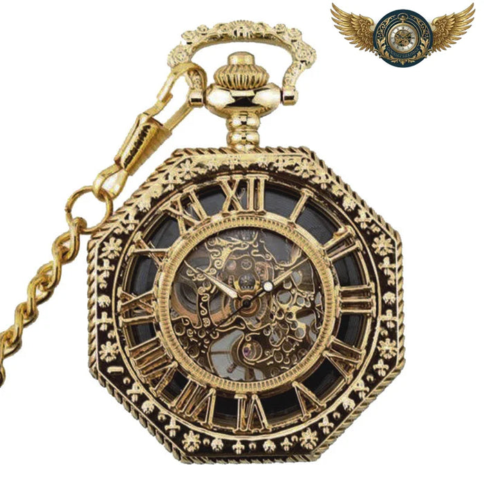 Stratège - Montre Gousset Mécanique Squelette Hexagonal - Or - Gousset-heritage