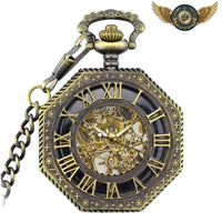 Stratège - Montre Gousset Mécanique Squelette Hexagonal - modèle Bronze - Gousset-heritage