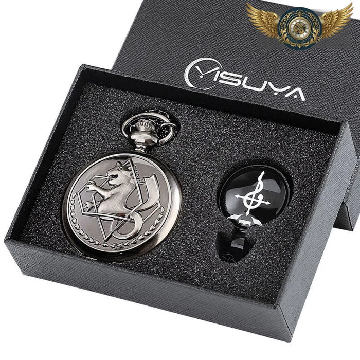 Talisman Argent Noirci - Montre Gousset Hunter Gravée Quartz 45mm - Vue 1 - Gousset-heritage