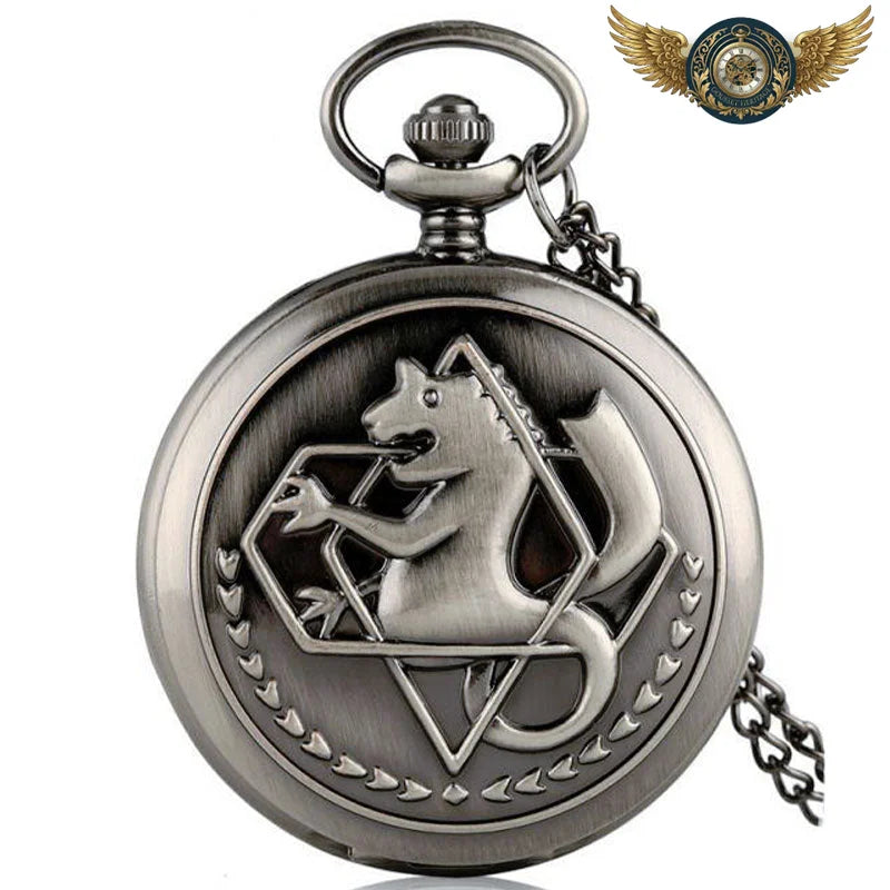 Talisman Argent Noirci - Montre Gousset Hunter Gravée Quartz 45mm - Vue 3 - Gousset-heritage