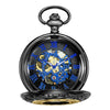 L'Ombre Gravée – Gousset Demi-Chasseur, Calibre Squelette Bleu - Noir